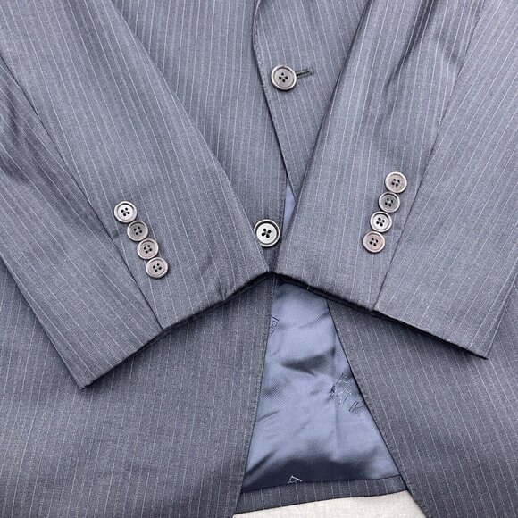 Jos A Banks Blazer Men 42R Gray Pinstripe Gordon Super 150s Wool Signature VTG‎ - Picture 3 of 15